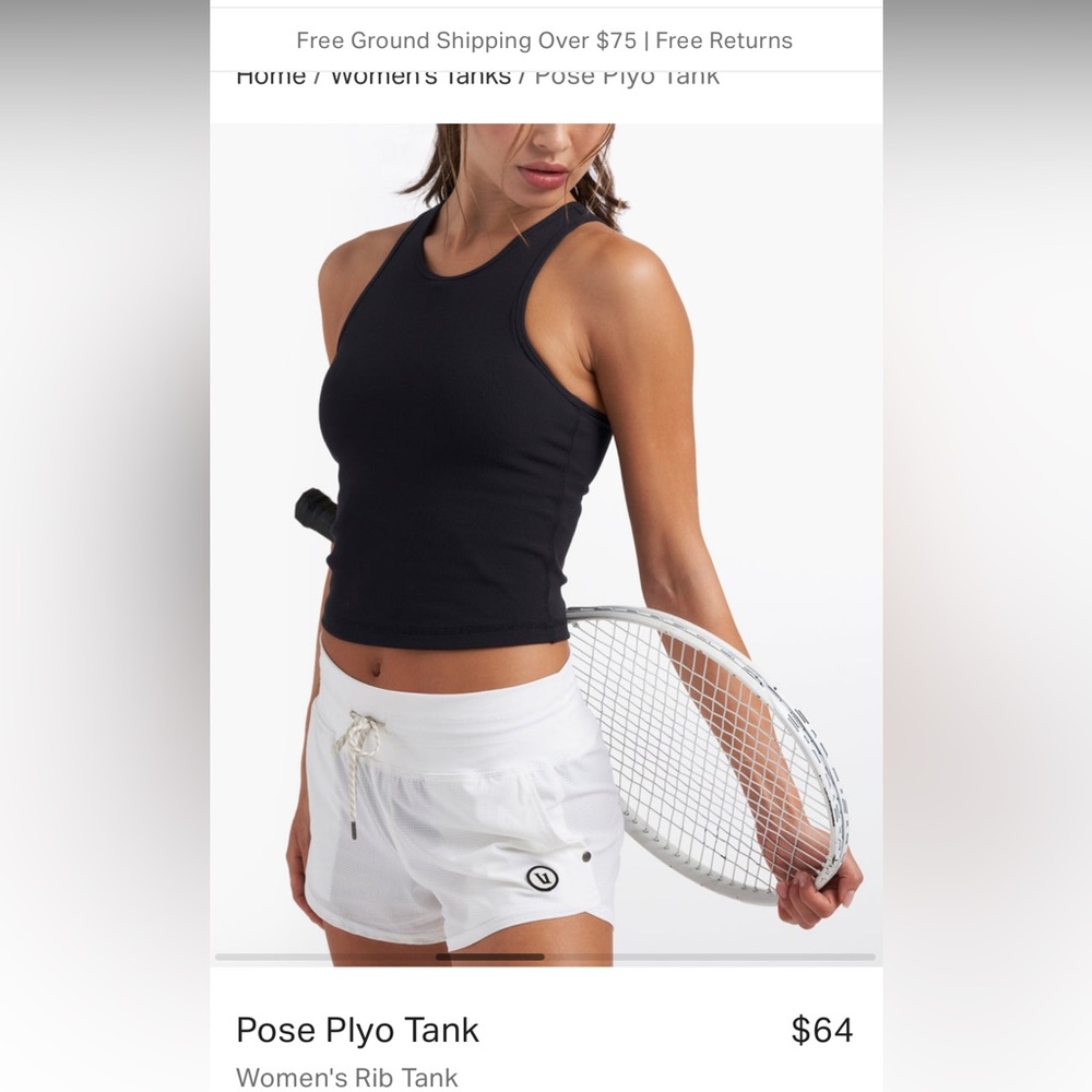 Vuori Pose Plyo Tank ribbed. Built in sports bra